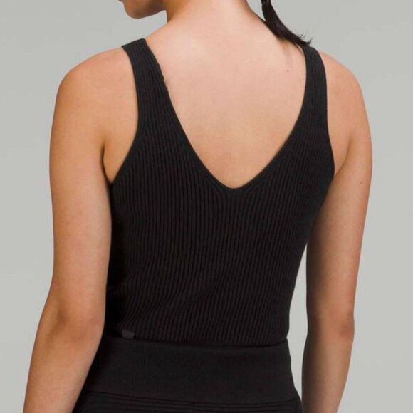 Lululemon Ribbed Knit Cropped Tank Top Black - Picture 9 of 9